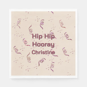Serviette En Papier Motif d'anniversaire en silhouette avec ruban et c