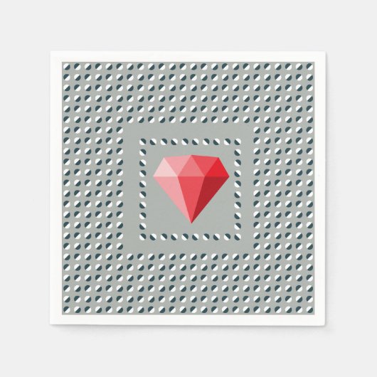 Serviette En Papier Motif dansant Illusion d'optique Rubis (Devant)