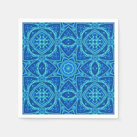 Serviette En Papier Motif d'aquarelle Abstrait - Denim Blue (Devant)