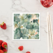 Serviette En Papier Motif d'aquarelle Abstrait Sage Green (En situation)