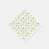 Serviette En Papier Motif d'aquarelle Cactus Pastel (Coin)