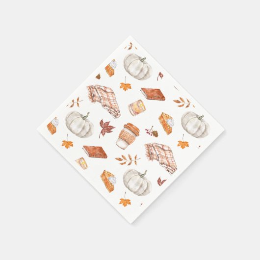 Serviette En Papier Motif d'aquarelle confortable Autumn Essentials (Coin)