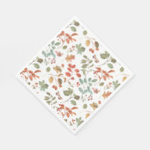 Serviette En Papier Motif d'aquarelle de feuillage de automne rustique (Coin)
