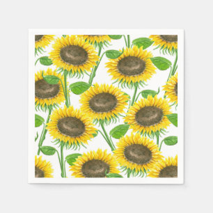 Serviette En Papier Motif d'aquarelle des tournesols