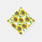 Serviette En Papier Motif d'aquarelle des tournesols (Coin)