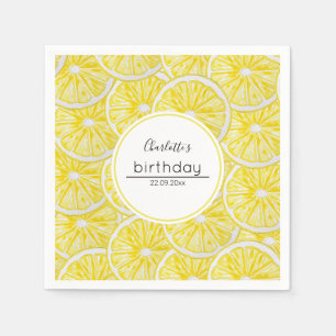 Serviette En Papier Motif d'aquarelle des tranches de citron
