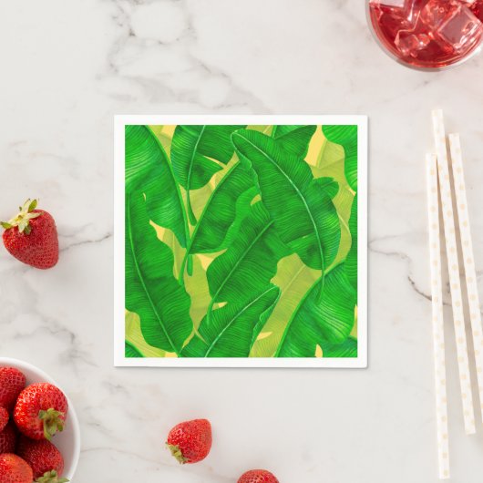 Serviette En Papier Motif d'aquarelle feuille Banana (En situation)