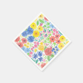 Serviette En Papier Motif d'aquarelle florale (Coin)