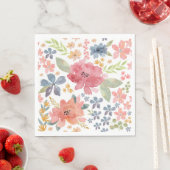 Serviette En Papier Motif d'aquarelle florale (En situation)