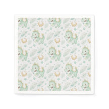 Motif d'aquarelle Green Dragon Baby Pastel