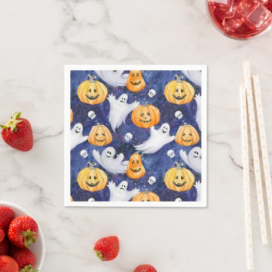 Serviette En Papier Motif d'aquarelle Halloween (En situation)