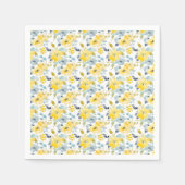 Serviette En Papier Motif d'aquarelle jaune et bleu (Devant)