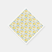 Serviette En Papier Motif d'aquarelle jaune et bleu (Coin)