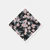 Serviette En Papier Motif d'aquarelle rose et gris (Coin)