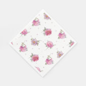 Serviette En Papier Motif d'aquarelle rose romantique (Coin)