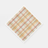 Serviette En Papier Motif d'aquarelle Rustique Plaid Automne (Coin)