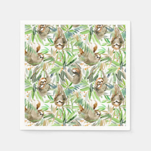 Serviette En Papier Motif d'aquarelle tropicale