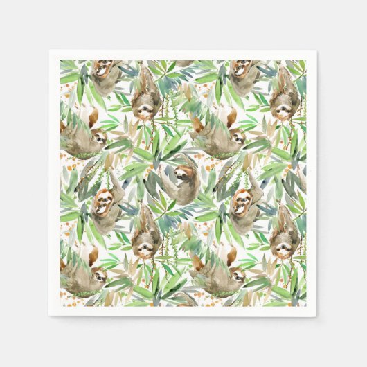 Serviette En Papier Motif d'aquarelle tropicale (Devant)