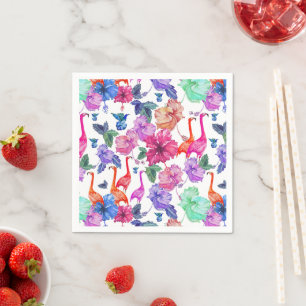 Serviette En Papier Motif d'aquarelle tropicale