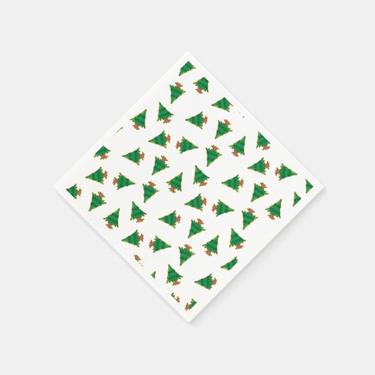Serviette En Papier Motif d'arbre de Noël (Coin)