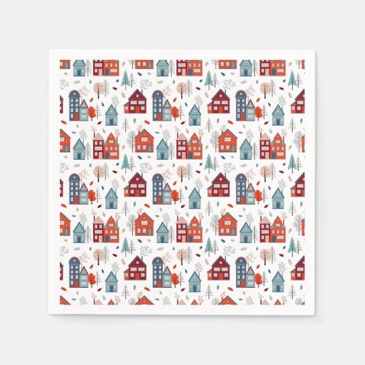 Serviette En Papier Motif d'art populaire de la Maison scandinave (Devant)