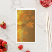 Serviette En Papier Motif d'automne avec feuilles d'érable en chute et (En situation)