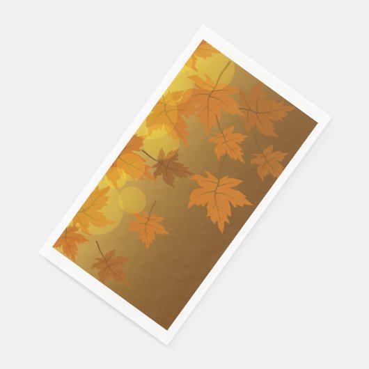 Serviette En Papier Motif d'automne avec feuilles d'érable en chute et (Coin)