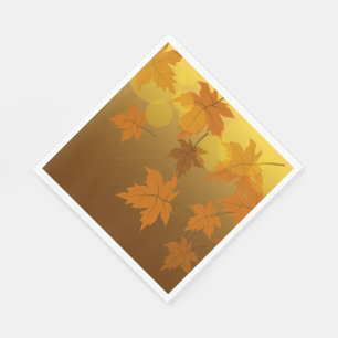 Serviette En Papier Motif d'automne avec feuilles d'érable en chute et