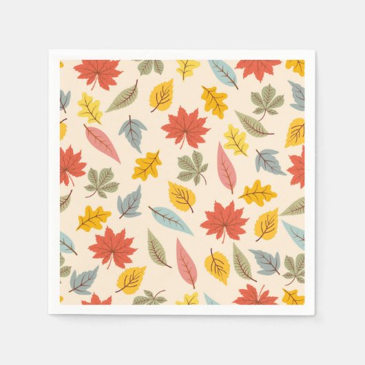Serviette En Papier Motif d'automne feuille colorée (Devant)