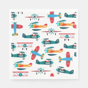 Serviette En Papier motif d'avion rétro vintage