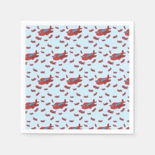 Serviette En Papier Motif d'avion rouge et bleu