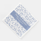 Serviette En Papier Motif de 25 ans au hasard bleu/blanc (Coin)