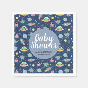 Serviette En Papier Motif de Baby shower Boys Cute Space Alien Napkins