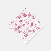 Serviette En Papier Motif de baiser des lèvres roses (Coin)