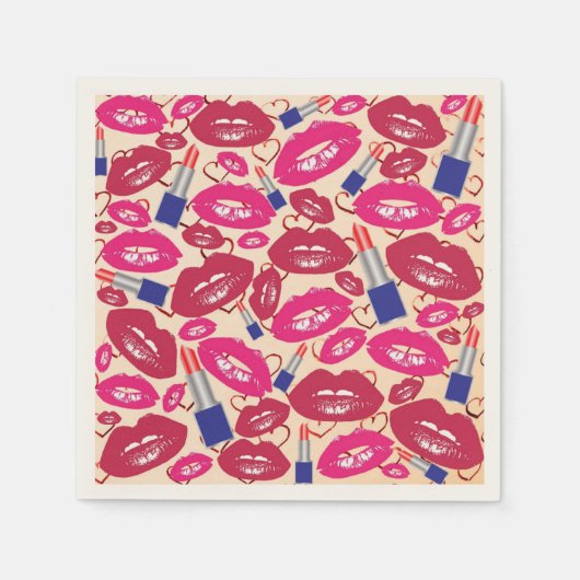 Serviette En Papier Motif de baiser en bâton (Devant)