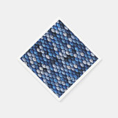Serviette En Papier Motif de balance de poisson bleu cobalte métalliqu (Coin)