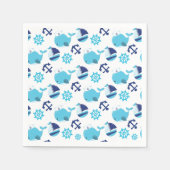 Serviette En Papier Motif De Baleines, Beaux Baleines, Baleines Bleues (Devant)