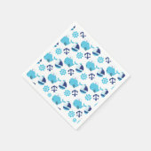 Serviette En Papier Motif De Baleines, Beaux Baleines, Baleines Bleues (Coin)