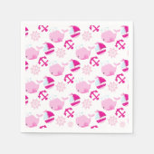 Serviette En Papier Motif De Baleines, Beaux Baleines, Baleines Roses (Devant)