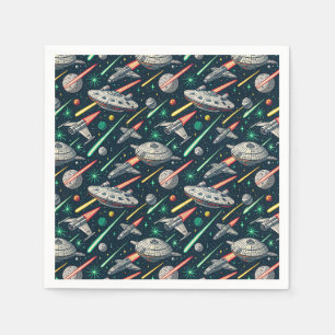 Serviette En Papier Motif de bande dessinée de bataille spatiale de va