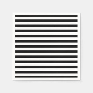 Serviette En Papier Motif de bande noir et blanc