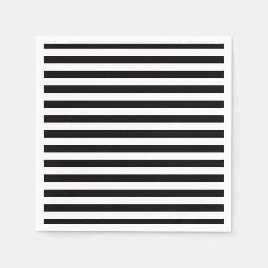 Serviette En Papier Motif de bande noir et blanc (Devant)