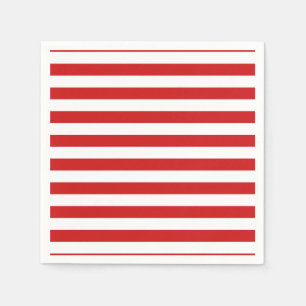 Serviette En Papier Motif de bande rouge et blanc