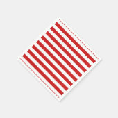 Serviette En Papier Motif de bande rouge et blanc (Coin)
