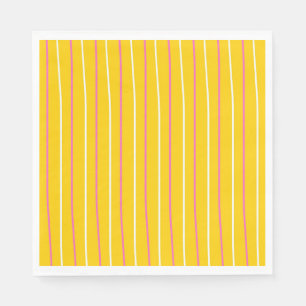 Serviette En Papier Motif de bande verticale jaune