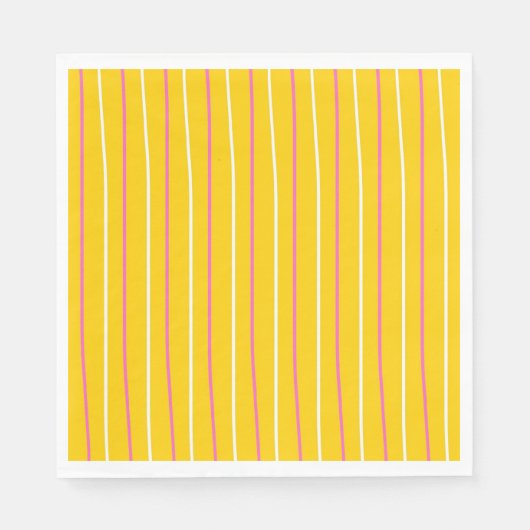 Serviette En Papier Motif de bande verticale jaune (Devant)