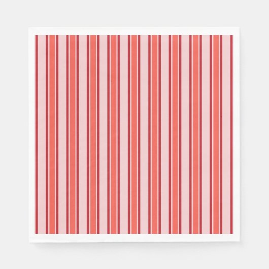 Serviette En Papier Motif de bande verticale rose rouge (Devant)