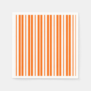 Serviette En Papier Motif de bandes verticales blanches orange