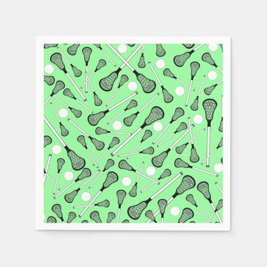 Serviette En Papier Motif de bâtons de crosse vert clair (Devant)