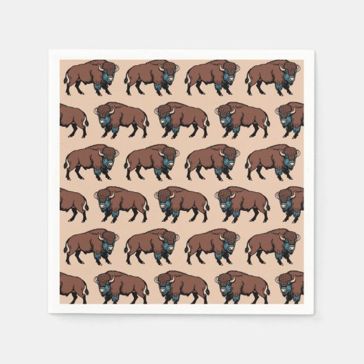 Serviette En Papier Motif de bison de Buffalo (Devant)
